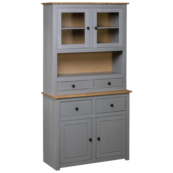 Highboard Grey 93X40.5X180 Cm Solid Pine Panama Range Cabinets & Cupboards