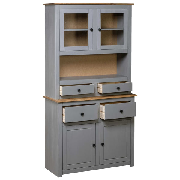 Highboard Grey 93X40.5X180 Cm Solid Pine Panama Range Cabinets & Cupboards