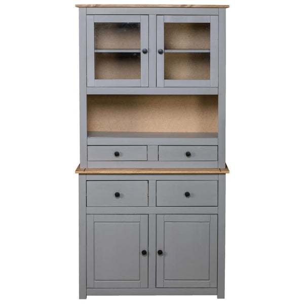 Highboard Grey 93X40.5X180 Cm Solid Pine Panama Range Cabinets & Cupboards