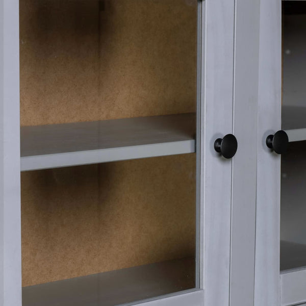 Highboard Grey 93X40.5X180 Cm Solid Pine Panama Range Cabinets & Cupboards