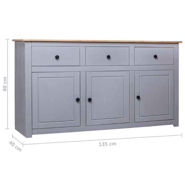 Vidaxl Sideboard Grey 135X40x80 Cm Solid Pinewood Panama Range Sideboards & Buffets