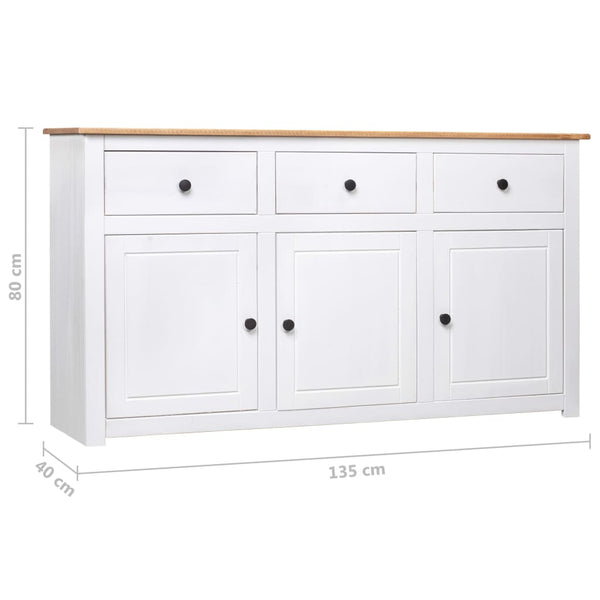 Vidaxl Sideboard White 135X40x80 Cm Solid Pinewood Panama Range Sideboards & Buffets