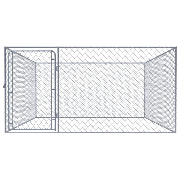Galvanised Steel Dog Kennel With Hinged Door Outdoor Pet Enclosure 2X2x1 Metre Dog Kennels