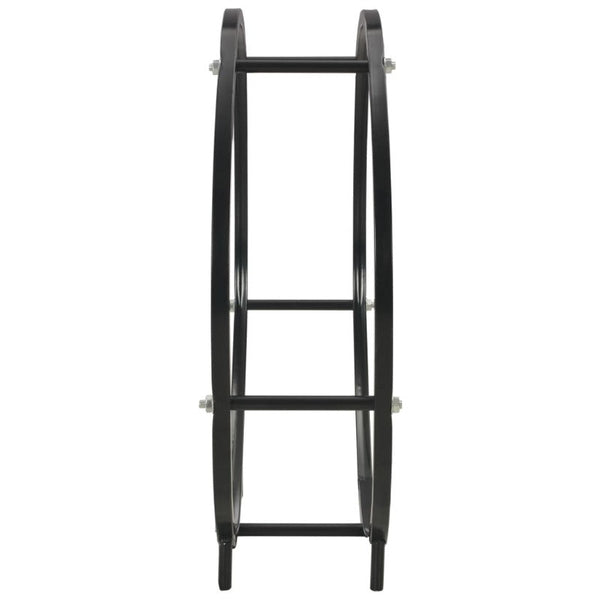 Steel Firewood Rack Black Round Sturdy Log Holder For Home And Garden Firewood Racks