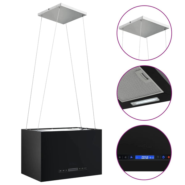 Rangehoods Hanging Island Range Hood Touch Sensor Lcd 55 Cm Powder Coated Steel