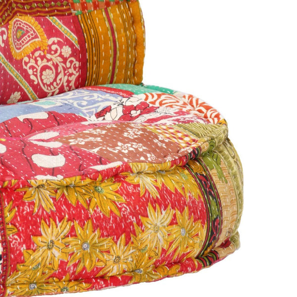 Pouffe 100X20 Cm Patchwork Fabric Ottomans Footstools & Poufs