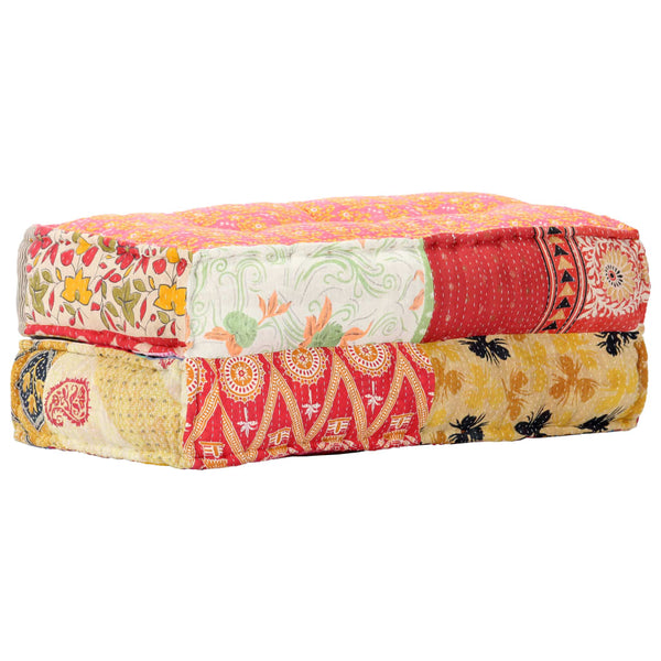 Pouffe 100X100x20 Cm Patchwork Fabric Ottomans Footstools & Poufs