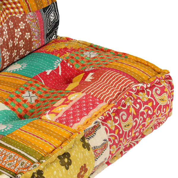 Pouffe 100X100x20 Cm Patchwork Fabric Ottomans Footstools & Poufs