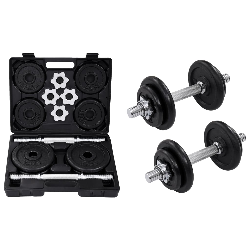 15 Piece Dumbbell Set 20 Kg Cast Iron Dumbbells