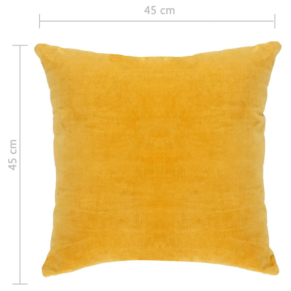 Cushions Cotton Velvet 2 Pcs 45X45 Cm Yellow Cushions & Decorative Pillows