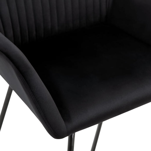 4 Pcs Black Velvet Dining Chairs