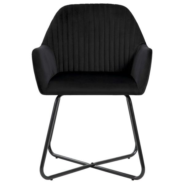 6 Pcs Black Velvet Dining Chairs