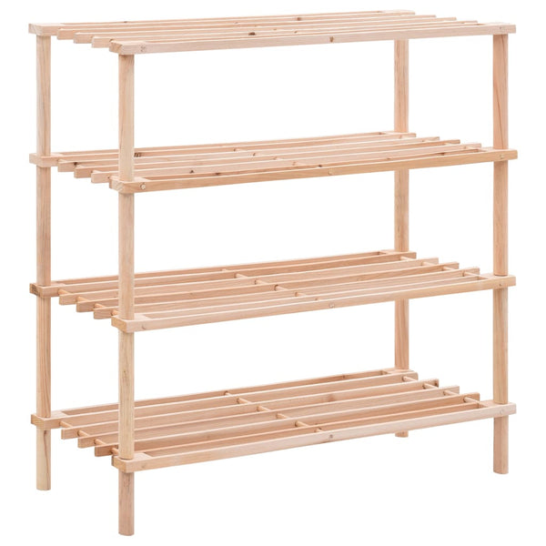 4 Tier Shoe Rack Solid Fir Wood Shoe Racks