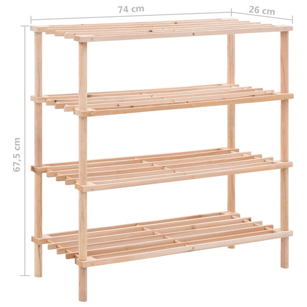 4 Tier Shoe Rack Solid Fir Wood Shoe Racks