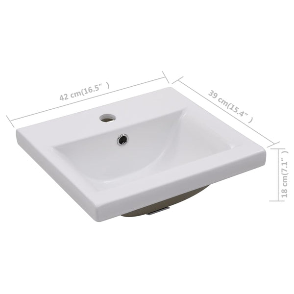 Bathroom Sinks Built In Basin 42X39x18 Cm Ceramic White