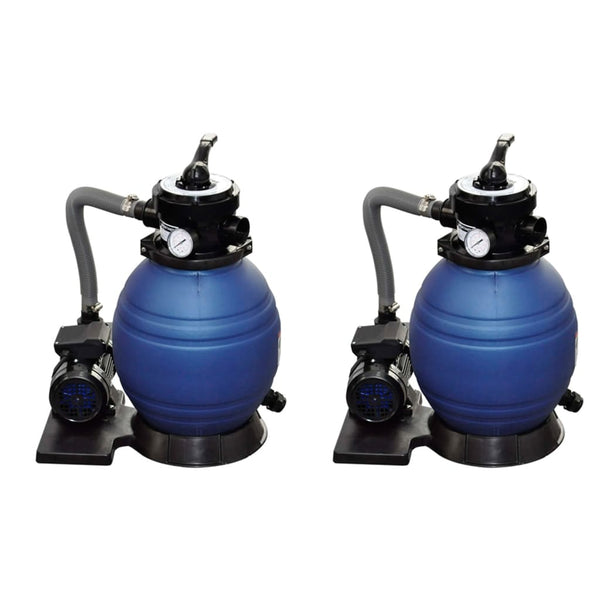 Vidaxl Sand Filter Pumps 2Pcs 400 W 11000 L/H Pool Filters