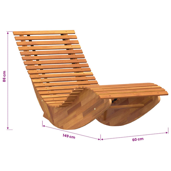 Vidaxl Acacia Wood Rocking Sun Set Of 2 Loungers