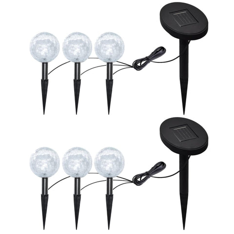 Garden Lights 6 Pcs Led With Spike Anchors & Solar Panels Landscape & Walkway Lights