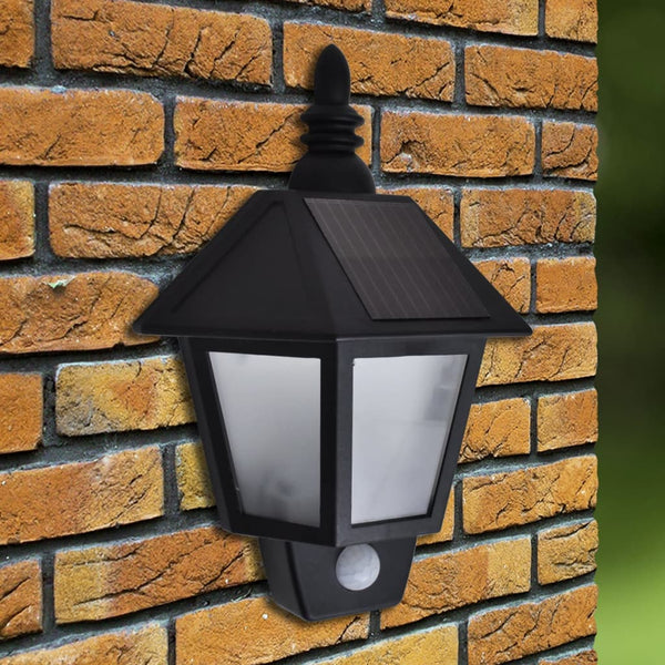 Solar Wall Lamps 2 Pcs With Motion Sensor Black Landscape & Walkway Lights