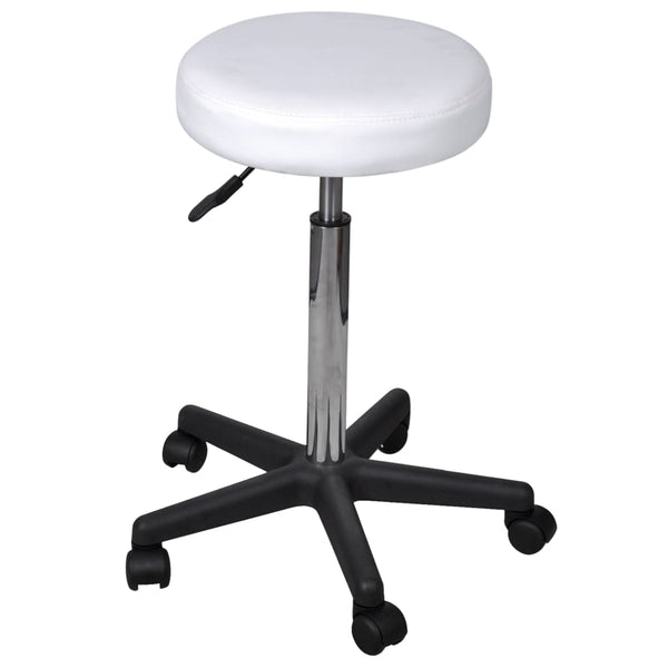 Office Stools 2 Pcs White 35.5X84 Cm Faux Leather Office Chairs