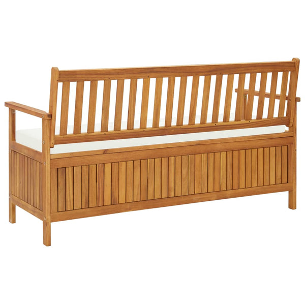 Storage Deck Boxes Storage Bench With Cushion 148 Cm Solid Acacia Wood