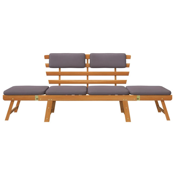 2 In 1 Garden Daybed With Cushion 190 Cm Solid Acacia Wood Patio Chairs