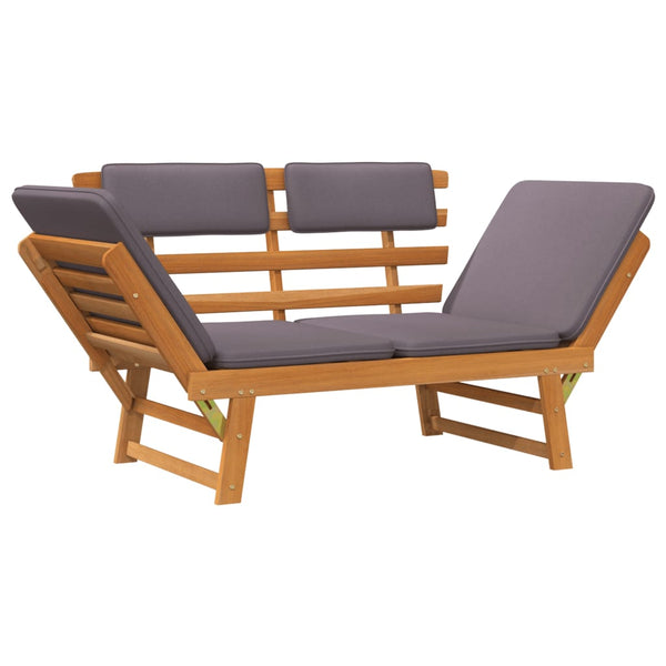 2 In 1 Garden Daybed With Cushion 190 Cm Solid Acacia Wood Patio Chairs