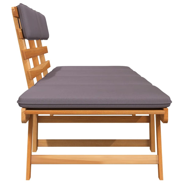 2 In 1 Garden Daybed With Cushion 190 Cm Solid Acacia Wood Patio Chairs