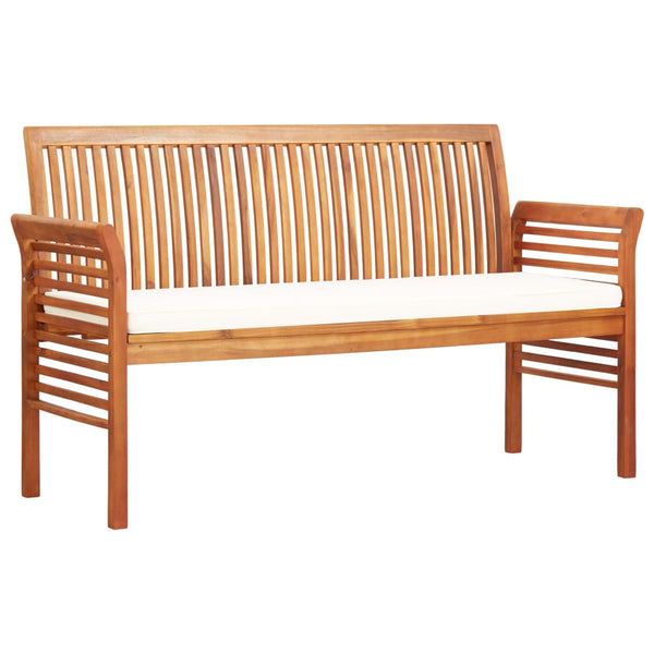 Vidaxl 3 Seater Garden Bench With Cushion 150 Cm Solid Acacia Wood Patio Benches