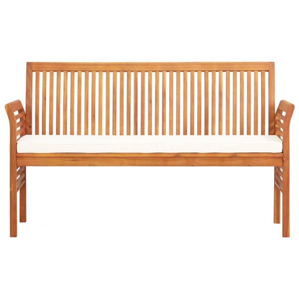 Vidaxl 3 Seater Garden Bench With Cushion 150 Cm Solid Acacia Wood Patio Benches