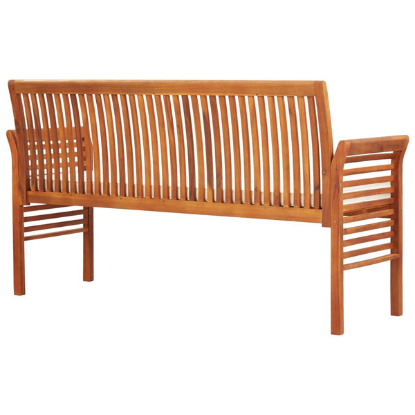 Vidaxl 3 Seater Garden Bench With Cushion 150 Cm Solid Acacia Wood Patio Benches