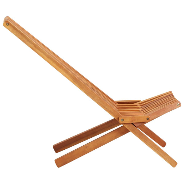 Folding Outdoor Lounge Chair Solid Acacia Wood