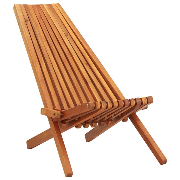 Vidaxl Folding Outdoor Lounge Chairs 2 Pcs Solid Acacia Wood Loungers