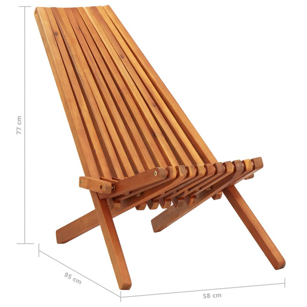 Vidaxl Folding Outdoor Lounge Chairs 2 Pcs Solid Acacia Wood Loungers