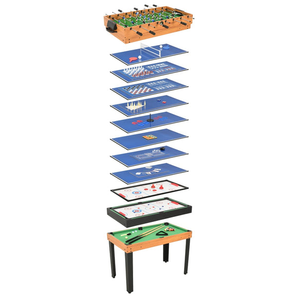 15 In 1 Multi Game Table 121X61x82 Cm Maple Foosball