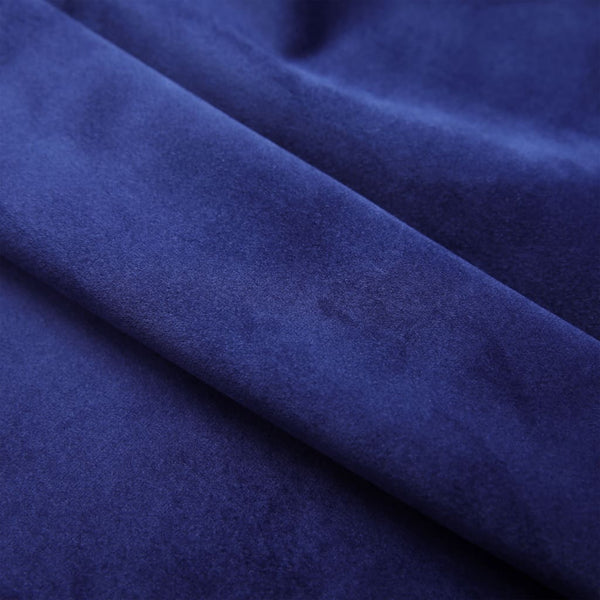 Blackout Curtains With Rings 2 Pcs Velvet Dark Blue 140X225 Cm