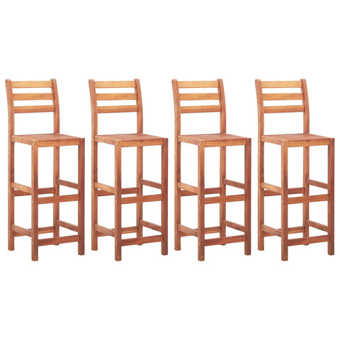 Bar Chairs 4 Pcs Solid Acacia Wood Benches Bar Stools