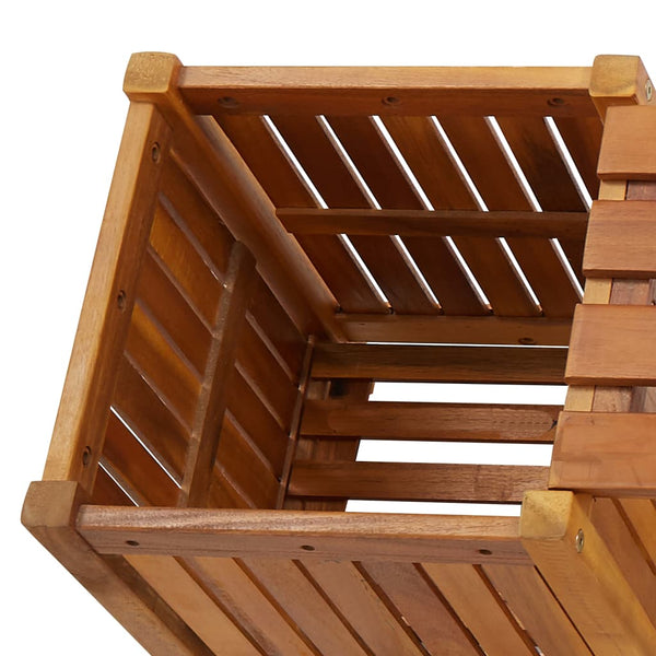 Garden Bench With 2 Planters 150X30x40 Cm Solid Acacia Wood Patio Benches