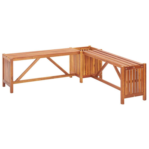Vidaxl Garden Corner Bench With Planter 117X117x40 Cm Solid Acacia Wood Patio Benches
