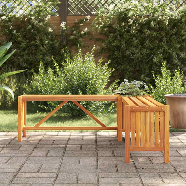 Vidaxl Garden Corner Bench With Planter 117X117x40 Cm Solid Acacia Wood Patio Benches