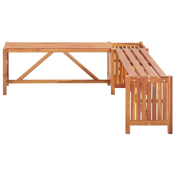 Vidaxl Garden Corner Bench With Planter 117X117x40 Cm Solid Acacia Wood Patio Benches
