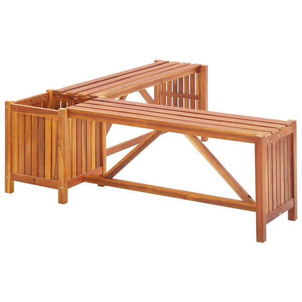 Vidaxl Garden Corner Bench With Planter 117X117x40 Cm Solid Acacia Wood Patio Benches