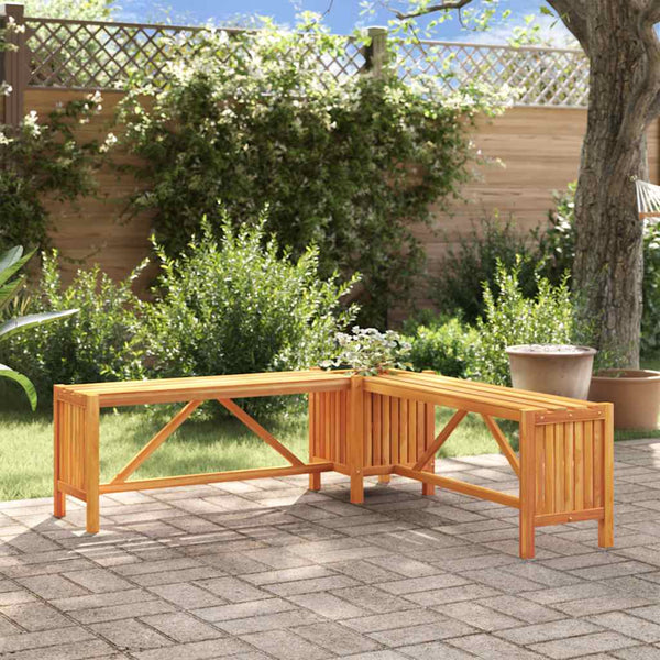 Vidaxl Garden Corner Bench With Planter 117X117x40 Cm Solid Acacia Wood Patio Benches