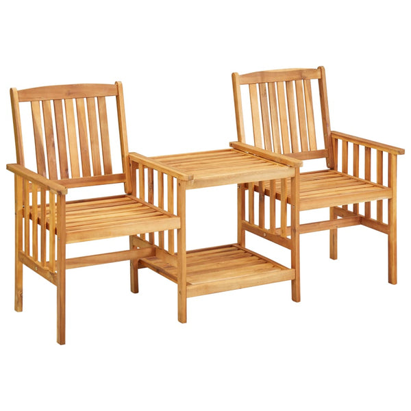 Vidaxl Garden Chairs With Tea Table 159X61x92 Cm Solid Acacia Wood Patio Chairs