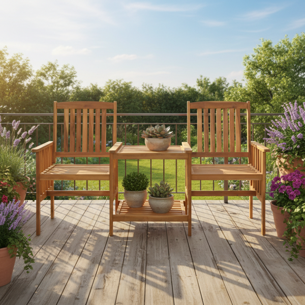 Vidaxl Garden Chairs With Tea Table 159X61x92 Cm Solid Acacia Wood Patio Chairs