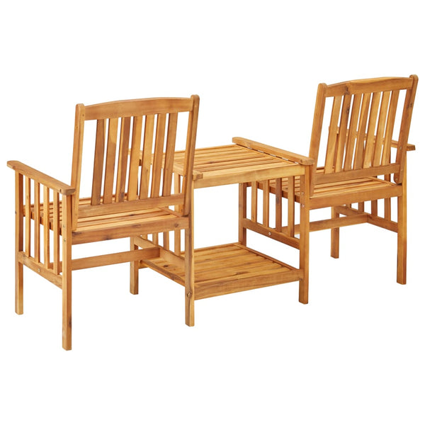 Vidaxl Garden Chairs With Tea Table 159X61x92 Cm Solid Acacia Wood Patio Chairs