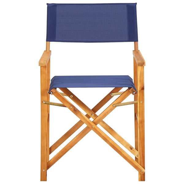 Patio Chairs Director's Chairs 2 Pcs Solid Acacia Wood Blue