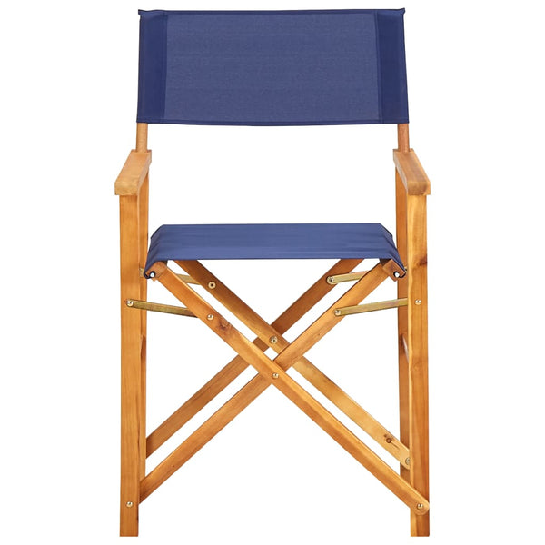 Director's Chairs 2 Pcs Solid Acacia Wood Blue