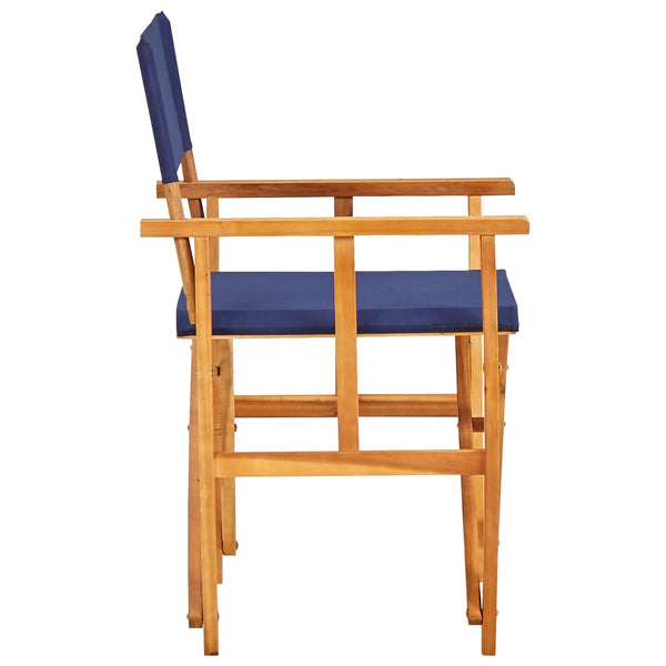 Patio Chairs Director's Chairs 2 Pcs Solid Acacia Wood Blue