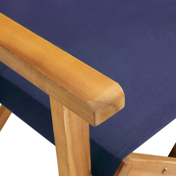 Director's Chairs 2 Pcs Solid Acacia Wood Blue